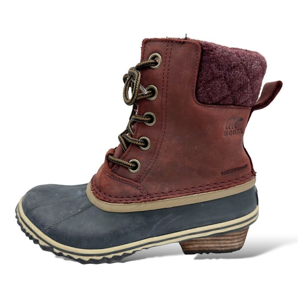 Sorel Slimpack II Waterproof Redwood Snow Boots Sz 6